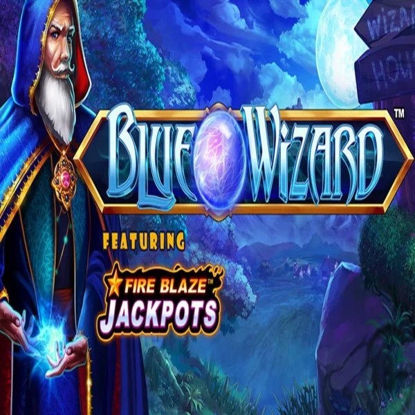 Play Blue Wizard Fire Blaze Jackpots slot by Rarestone Gaming on icekaszino.org