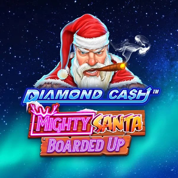 Diamond Cash Mighty Santa Boarded Up slot visual from Greentube available on icekaszino.org